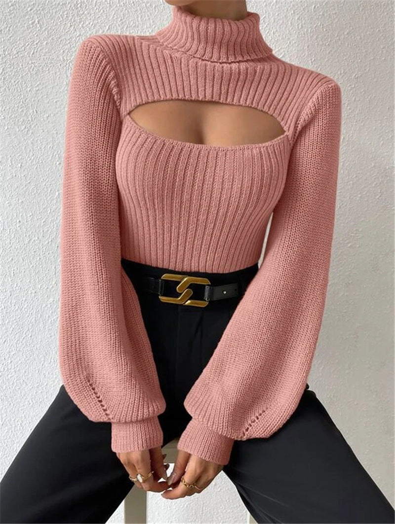 Sexy Oversized Rollkragen-Pullover mit Hohlmuster – Street Fashion Must-Have